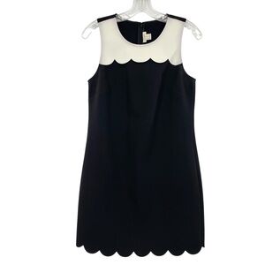 J. Crew Women's Black & White Scalloped Bodice Shift Dress